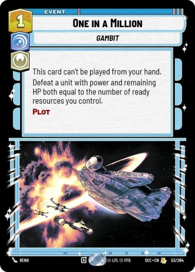 One in a Million 53/264 Secrets of Power Star Wars card