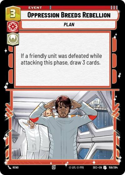 Oppression Breeds Rebellion 158/264 Secrets of Power Star Wars card
