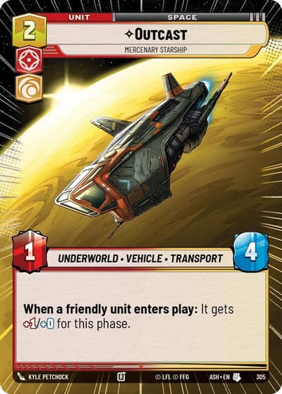 Outcast - Mercenary Starship (Hyperspace) 305 Ashes of the Empire Star Wars card