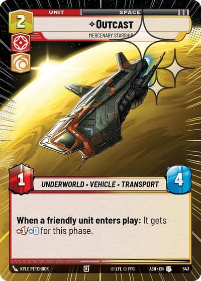 Outcast - Mercenary Starship (Hyperspace Foil) 543 Ashes of the Empire Star Wars card