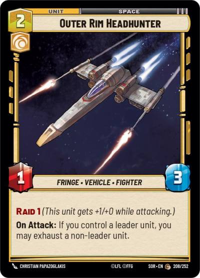Outer Rim Headhunter 208/252 Spark of Rebellion Star Wars card