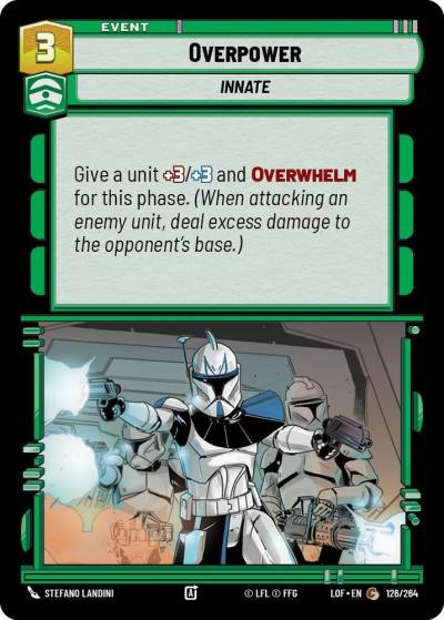 Overpower 126/264 Legends of the Force Star Wars card