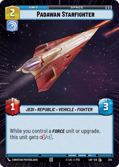 Padawan Starfighter (Hyperspace) 324 Legends of the Force Star Wars card