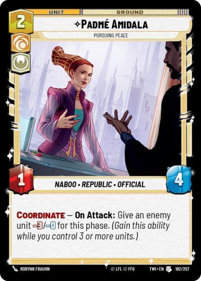 Padmé Amidala - Pursuing Peace 192/257 Twilight of the Republic Star Wars card
