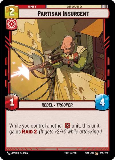 Partisan Insurgent 159/252 Spark of Rebellion Star Wars card