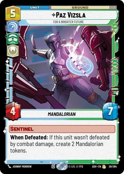 Paz Vizsla - For a Brighter Future 28/264 Ashes of the Empire Star Wars card