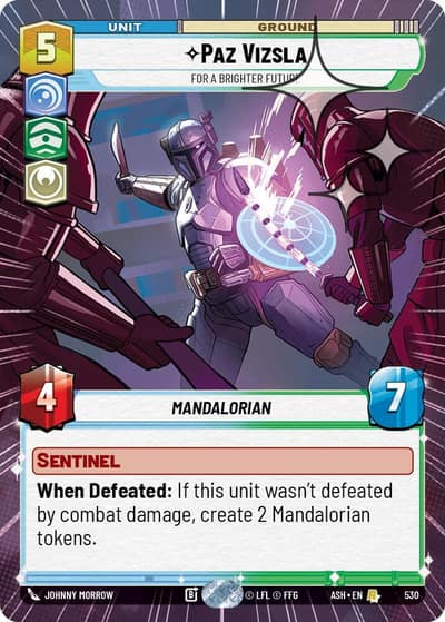 Paz Vizsla - For a Brighter Future (Hyperspace Foil) 530 Ashes of the Empire Star Wars card