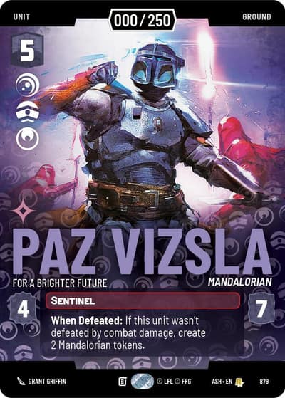 Paz Vizsla - For a Brighter Future (Serialized) 879 Ashes of the Empire Star Wars card