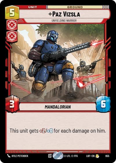 Paz Vizsla - Unyielding Warrior (Foil) 655 Legends of the Force Star Wars card