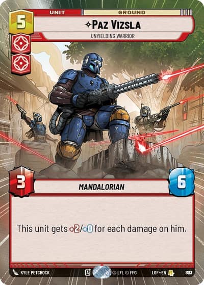 Paz Vizsla - Unyielding Warrior (Hyperspace Foil) 893 Legends of the Force Star Wars card