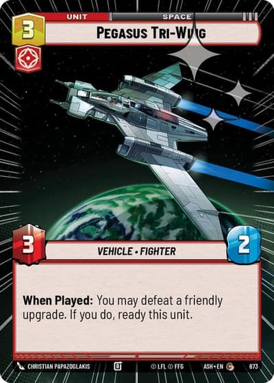 Pegasus Tri-Wing (Hyperspace Foil) 673 Ashes of the Empire Star Wars card