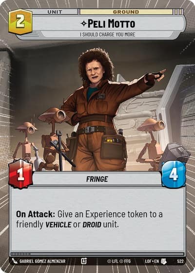 Peli Motto - I Should Charge You More (Hyperspace) 522 Legends of the Force Star Wars card