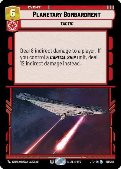 Planetary Bombardment 181/262 Jump to Lightspeed Star Wars card