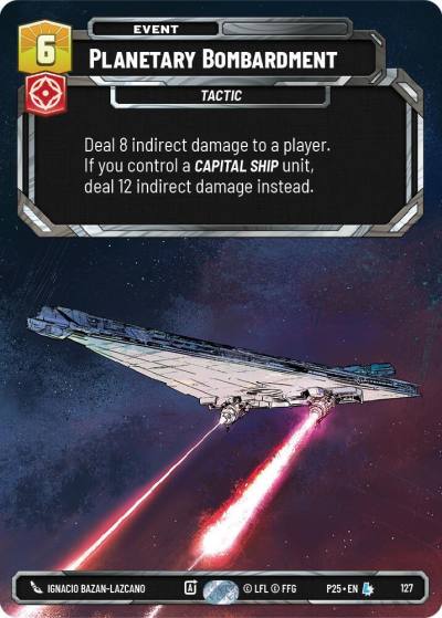 Planetary Bombardment 127 Sector and Regional Promos: Season 1 Star Wars card