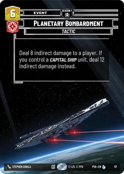 Planetary Bombardment (57) 57 Sector and Regional Promos: Season 1 Star Wars card