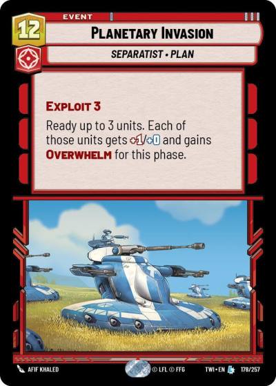 Planetary Invasion 178/257 Twilight of the Republic Star Wars card
