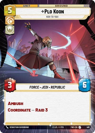 Plo Koon - Koh-to-yah! (Hyperspace) 461 Twilight of the Republic Star Wars card