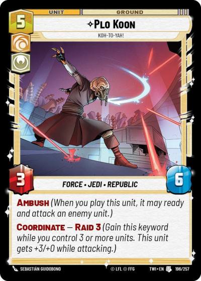 Plo Koon - Koh-to-yah! 196/257 Twilight of the Republic Star Wars card