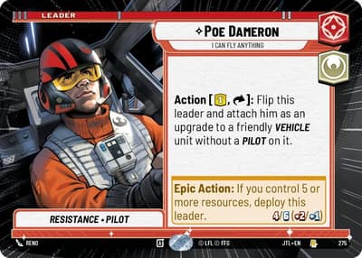Poe Dameron - I Can Fly Anything (Hyperspace) 275 Jump to Lightspeed Star Wars card