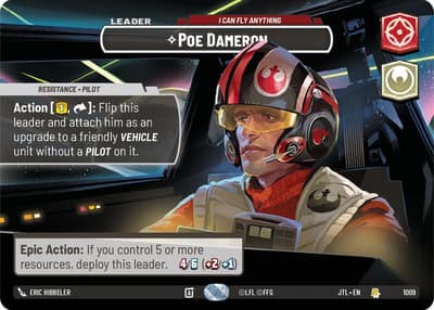 Poe Dameron - I Can Fly Anything (Showcase Foil) 1009 Jump to Lightspeed Star Wars Unlimited card