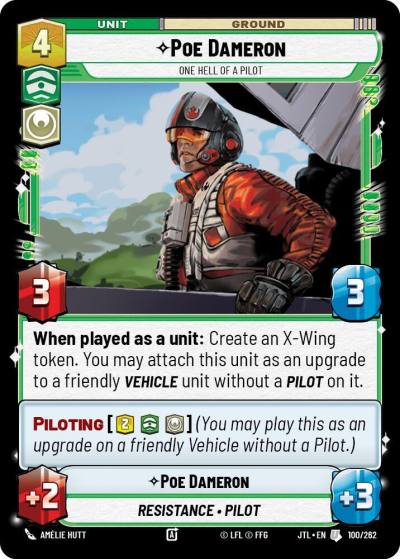 Poe Dameron - One Hell of a Pilot 100/262 Jump to Lightspeed Star Wars card