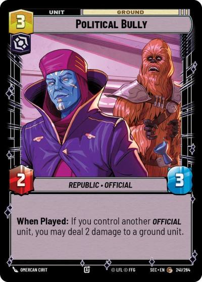 Political Bully 241/264 Secrets of Power Star Wars card