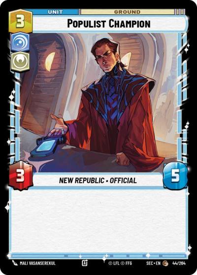 Populist Champion 44/264 Secrets of Power Star Wars card
