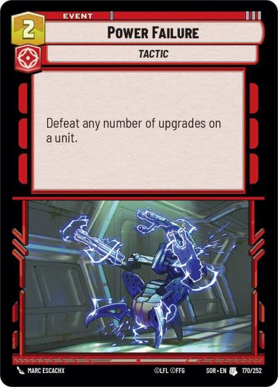 Power Failure 170/252 Spark of Rebellion Star Wars card