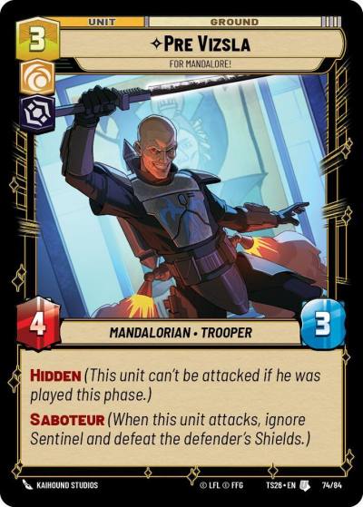 Pre Vizsla - For Mandalore! 74/84 Twin Suns Star Wars card