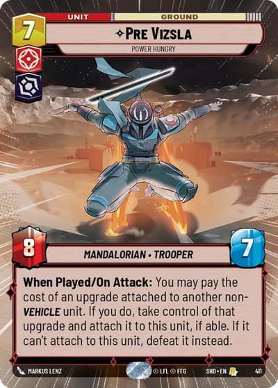 Pre Vizsla - Power Hungry (Hyperspace) 411 Shadows of the Galaxy Star Wars card