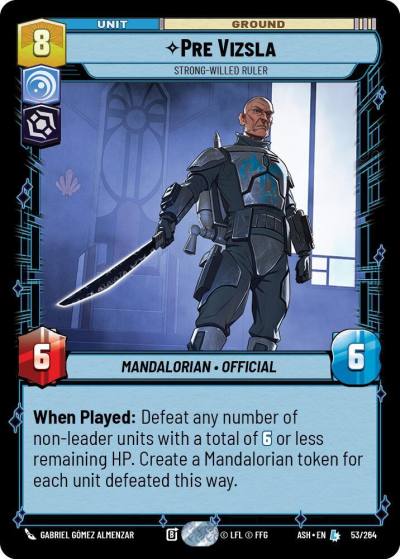 Pre Vizsla - Strong-Willed Ruler 53/264 Ashes of the Empire Star Wars card