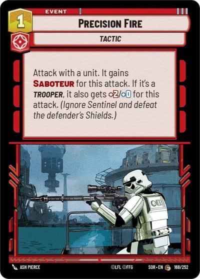 Precision Fire 168/252 Spark of Rebellion Star Wars card