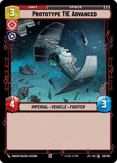 Prototype TIE Advanced 136/262 Jump to Lightspeed Star Wars card