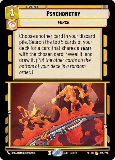 Psychometry 219/264 Legends of the Force Star Wars card