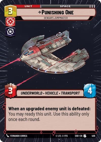 Punishing One - Dengar's Jumpmaster (Hyperspace) 406 Shadows of the Galaxy Star Wars card