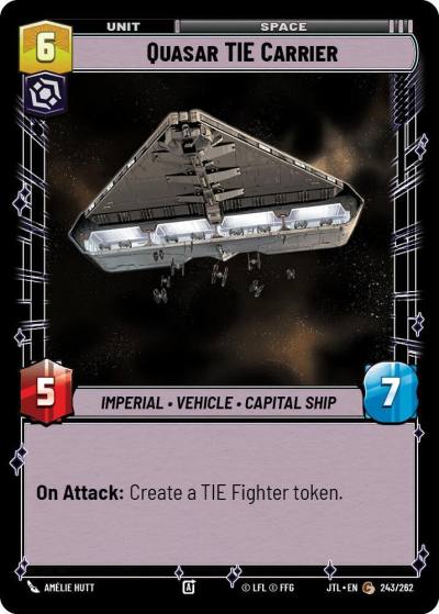 Quasar TIE Carrier 243/262 Jump to Lightspeed Star Wars card