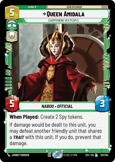 Queen Amidala - Championing Her People 101/264 Secrets of Power Star Wars card
