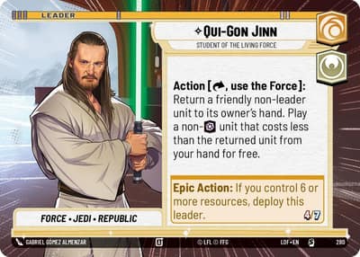 Qui-Gon Jinn - Student of the Living Force (Hyperspace) 280 Legends of the Force Star Wars card