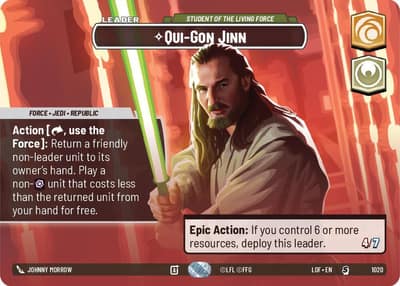 Qui-Gon Jinn - Student of the Living Force (Showcase) 1020 Legends of the Force Star Wars card