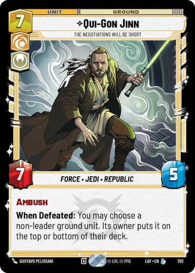 Qui-Gon Jinn - The Negotiations Will Be Short (Foil) 702 Legends of the Force Star Wars card