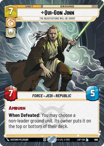 Qui-Gon Jinn - The Negotiations Will Be Short (Hyperspace Foil) 940 Legends of the Force Star Wars card