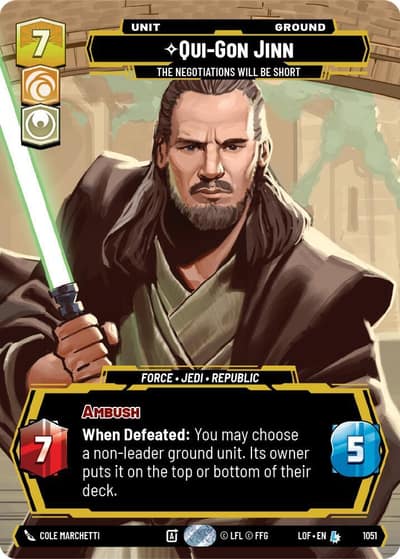 Qui-Gon Jinn - The Negotiations Will Be Short (Prestige) 1051 Legends of the Force Star Wars card