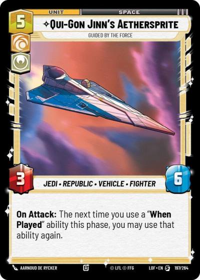 Qui-Gon Jinn's Aethersprite - Guided by the Force 197/264 Legends of the Force Star Wars card