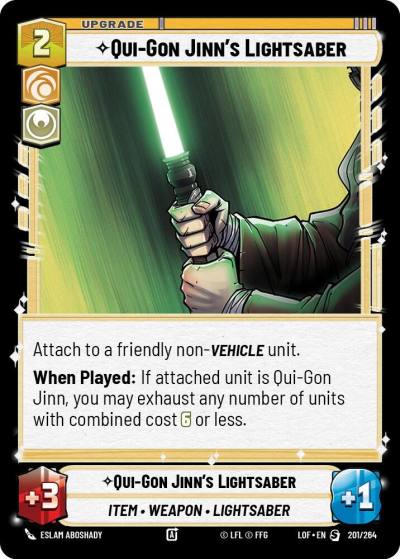 Qui-Gon Jinn's Lightsaber 201/264 Legends of the Force Star Wars card