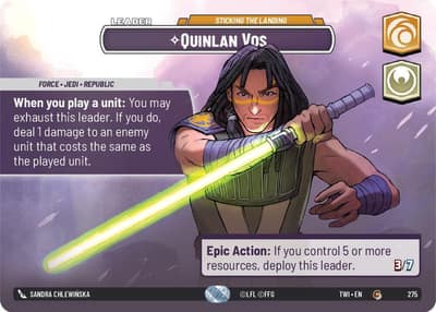 Quinlan Vos - Sticking the Landing (Showcase) 275 Twilight of the Republic Star Wars card