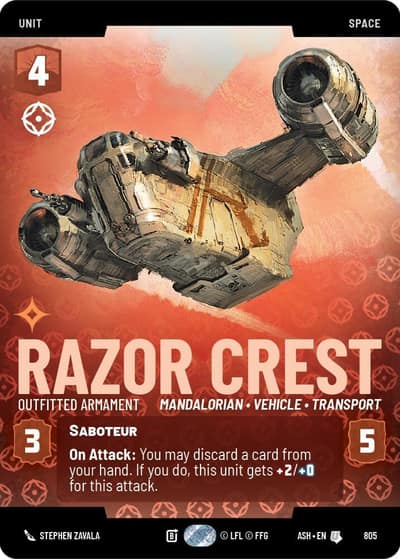 Razor Crest - Outfitted Armament (Prestige) 805 Ashes of the Empire Star Wars card