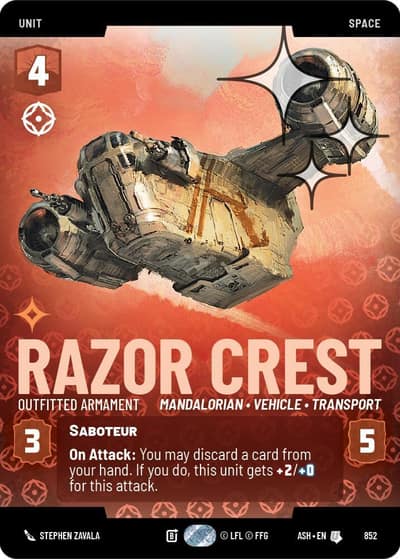 Razor Crest - Outfitted Armament (Prestige Foil) 852 Ashes of the Empire Star Wars card