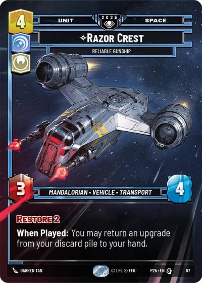 Razor Crest - Reliable Gunship 67 Organized Play Promos Star Wars card