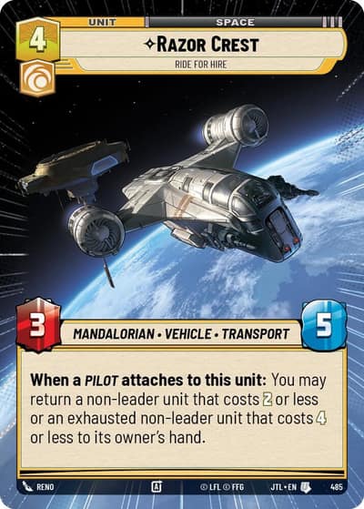 Razor Crest - Ride For Hire (Hyperspace) 485 Jump to Lightspeed Star Wars card
