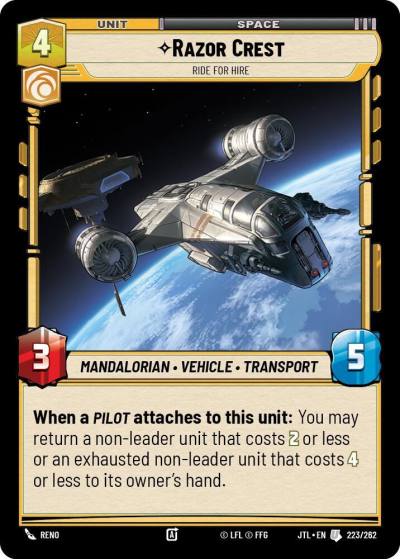 Razor Crest - Ride for Hire 223/262 Jump to Lightspeed Star Wars card